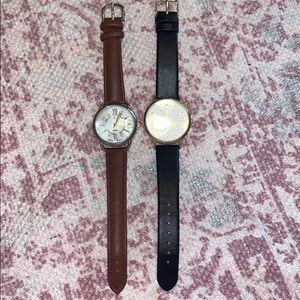 Charming Charlie’s Gold Leather Watches